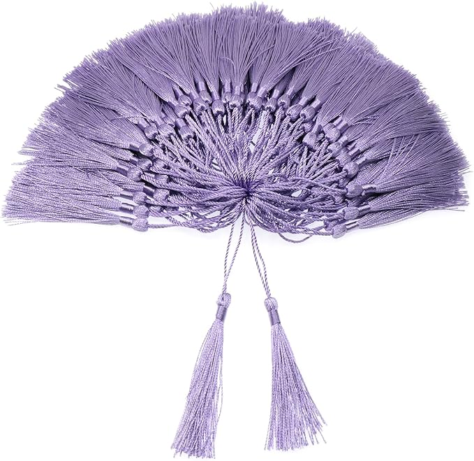 VAPKER 100 Pieces Purple Silky Handmade Soft Tassels 13cm/5-Inch by VAPKER