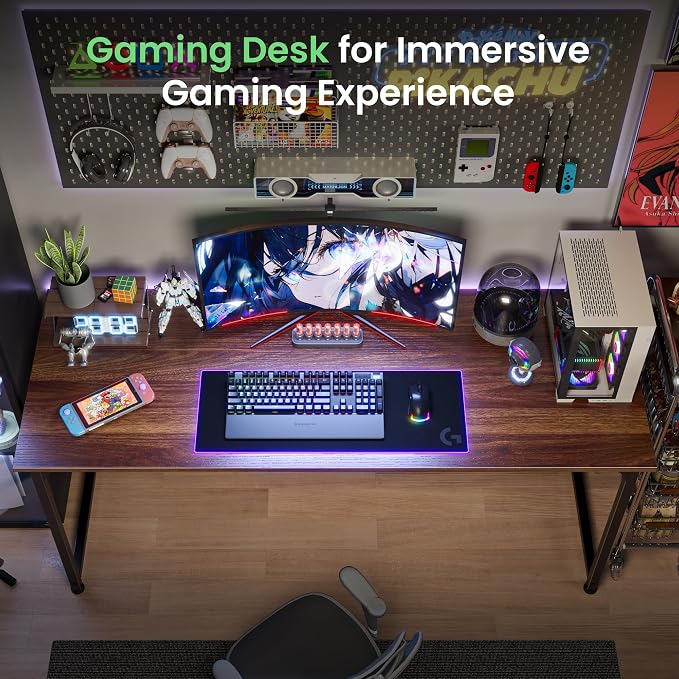 Huuger Computer Desk, 54 Inch Office Desk, Gaming Desk - Image 8