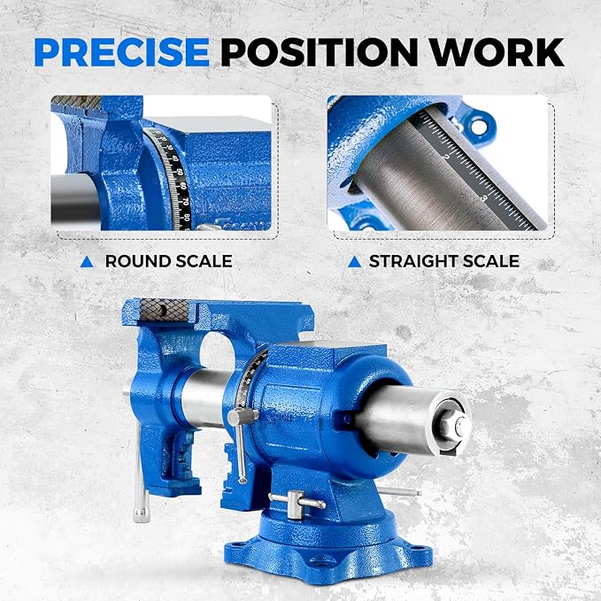5-Inch Heavy Duty Bench Vise Ductile Iron Bench Vise 360° Multi-Purpose Bench - Image 5