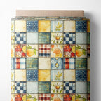 Patchwork Cotton Fabric Panel 61 x 36.6 Inches, Lemon Fruit Quilt Style Pattern by FabricsTown