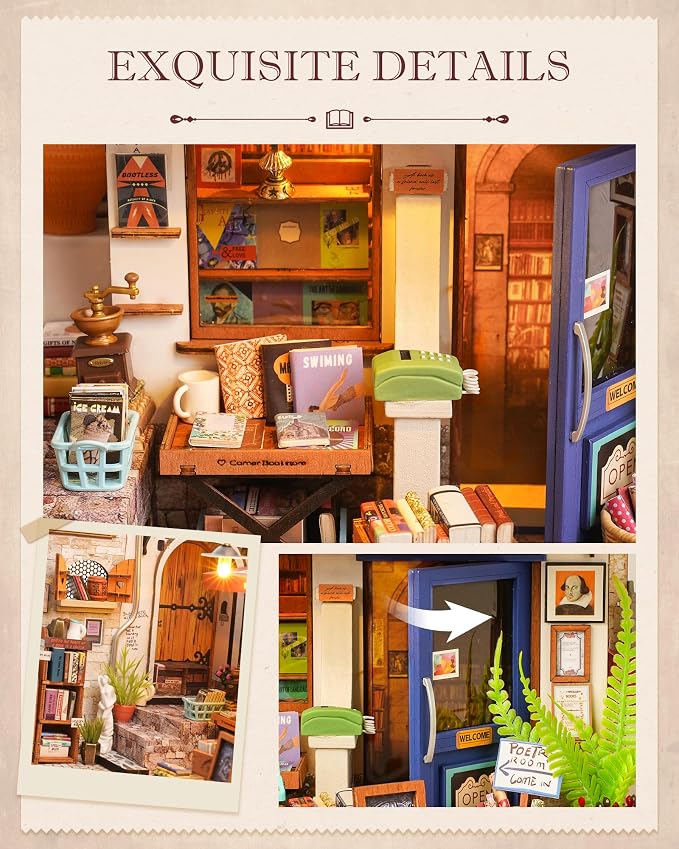 Rolife Bookstore DIY Miniature Dollhouse Kit Creative Gift - Image 4