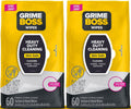 Grime Boss Heavy Duty Surface and Hand Wipes (2x60ct) | Wet Wipes Remove Paint, Oil, Grease, Adhesives, Mud, Dirt | Shop Wipes Replace Cleaners like Rags, Towels, Pumice, Soap