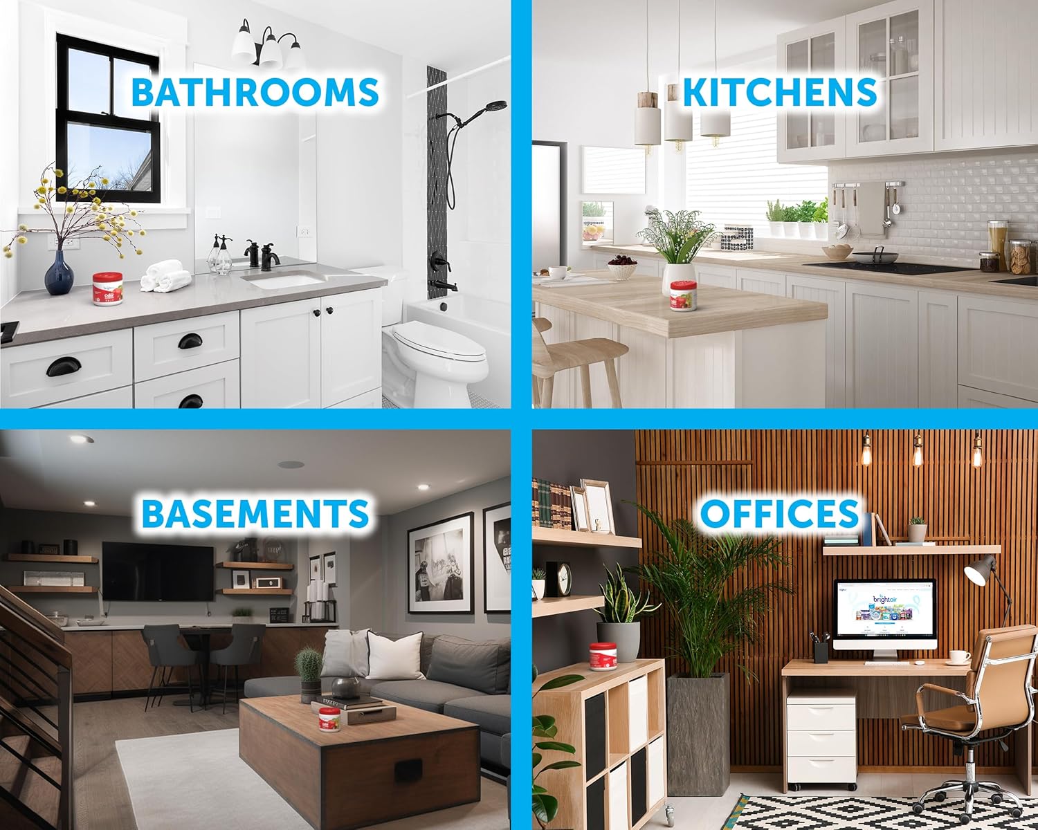 Bright Air 14 oz. Super Odor Eliminator, for Medium-Size Spaces, Fresh Apples & Spice Scent, Case of 6, Lasts Up to 90 Days Each