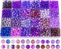 XSEINO About 1200PCS 6mm Glass Beads Bracelet Making Kit, 24 Assorted Violet by XSEINOiscreating%EF%BC%81