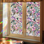 Bloss Purple Magnolia Flower Sunroof Film Decorative, Stain Glass Window Film - Image 2
