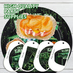 168 Pcs Video Game Birthday Party Decorations Neon Green Gaming Truck Plates - Image 4