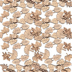 100 Pcs Unfinished Wooden Leaf Cutouts Assorted Leaf Shapes DIY Craft Supplies by Unknown