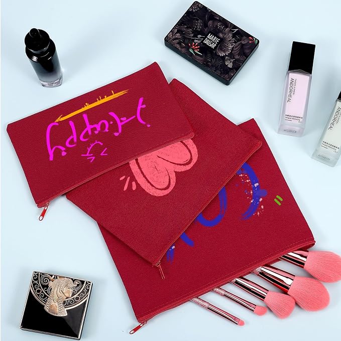 12 Pieces Cotton Canvas Makeup Bag, Blank DIY Craft Bag - Image 3