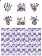 Lavender Patchwork Cotton Fabric Panel – 6 Designs + Bonus Sheet 29.5×19.6 inch by FabricsTown