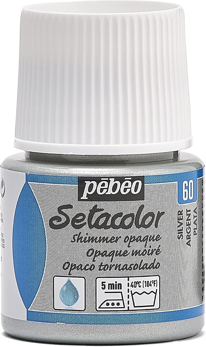 PEBEO 295-060 Setacolor Opaque Fabric Paint 45-Milliliter Bottle, Shimmer Silver by Unknown
