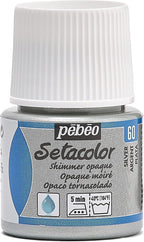 PEBEO 295-060 Setacolor Opaque Fabric Paint 45-Milliliter Bottle, Shimmer Silver by Unknown