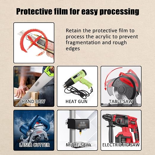 4 Pack 12×16 Clear Acrylic Sheets 1/8in Thick Plexiglass Sheet - Image 5