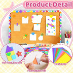 1700Pcs Foam Stickers Foam Shape Stickers Heart Star Square Geometric Sticker - Image 3