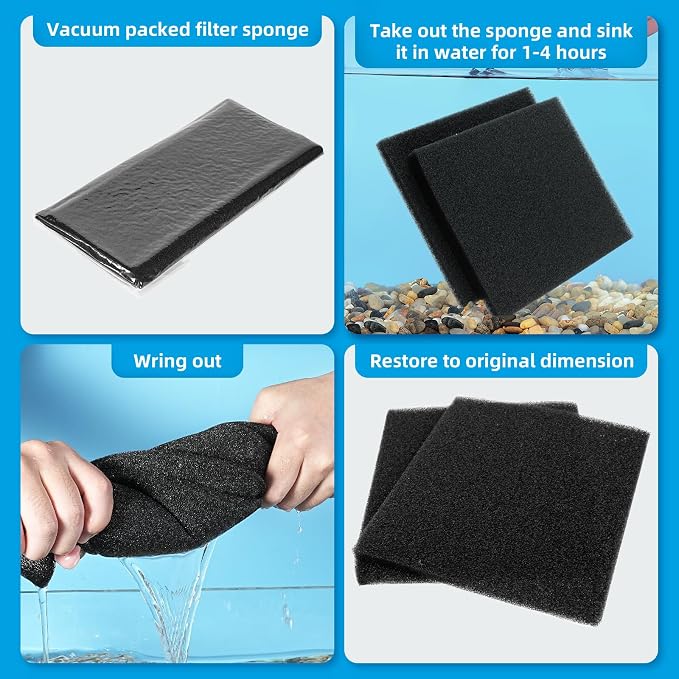 AQUANEAT 2 Pack Aquarium Bio Sponge Filter Media Pad Cut-to-Size Open Cell Foam - Image 7