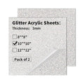 2 PCS 10 x 10 inch Glitter Colored Plexiglass Acrylic Sheets by gdhwcxl