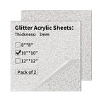 2 PCS 10 x 10 inch Glitter Colored Plexiglass Acrylic Sheets by gdhwcxl