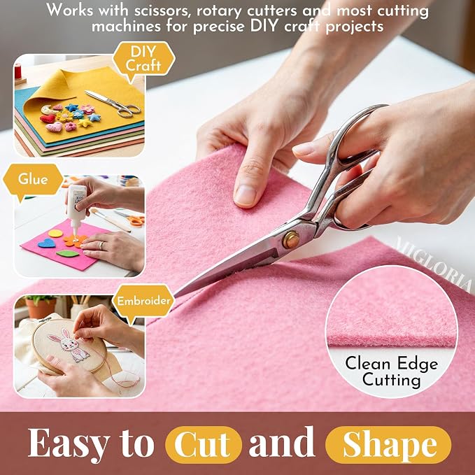 Large Felt Fabric Sheet 36 x 36 Inch, 1.6mm Thick | Soft nonwoven felt - Image 4