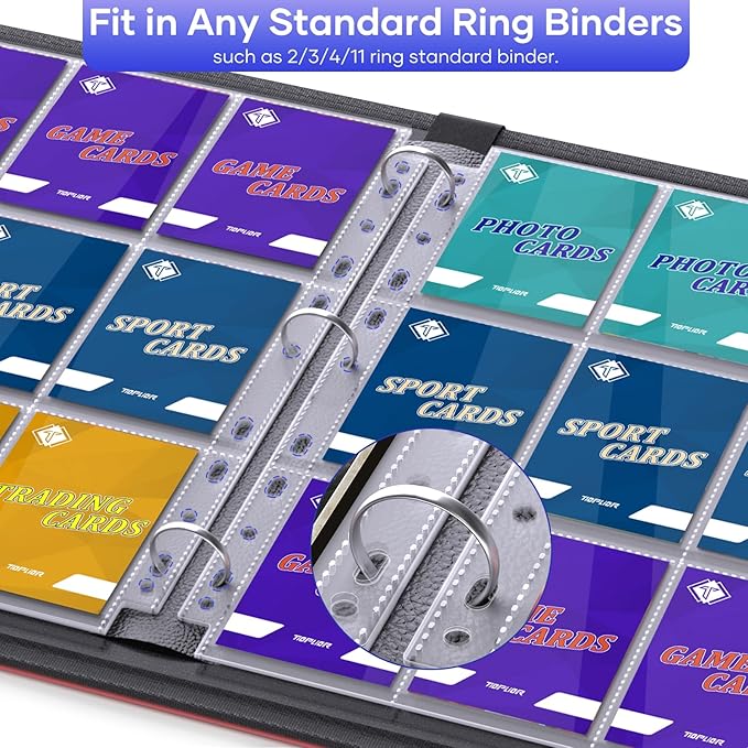 TiopLior 60 Pack Sheet Protectors, 9 Pocket Double Sided Card Sleeves Page - Image 4