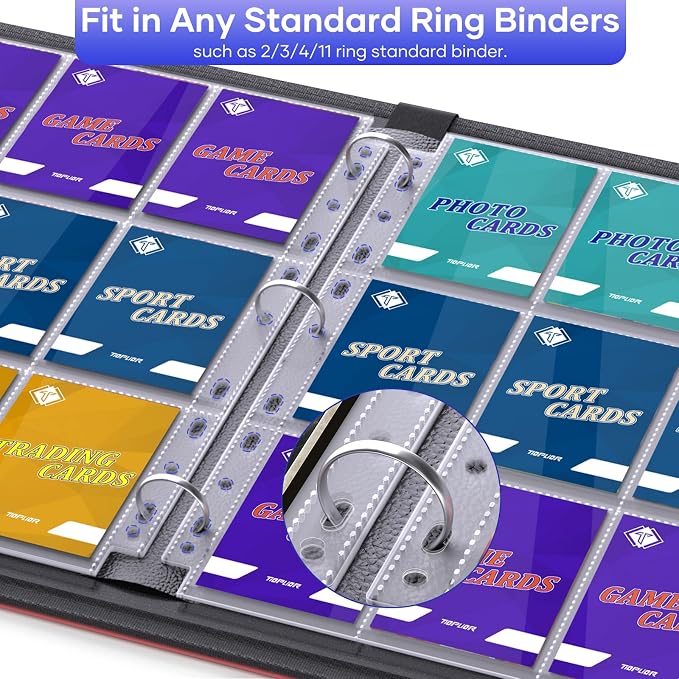 TiopLior 60 Pack Sheet Protectors, 9 Pocket Double Sided Card Sleeves Page - Image 4