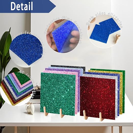 Glitter Acrylic Sheets 1/8 in 8x8, 2 Pack | Cast Sparkly Acrylic, 3mm Thick - Image 3