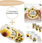 Nuberlic Sunflower Embroidery Kit 3 Pack Embroidery Kits - Image 3