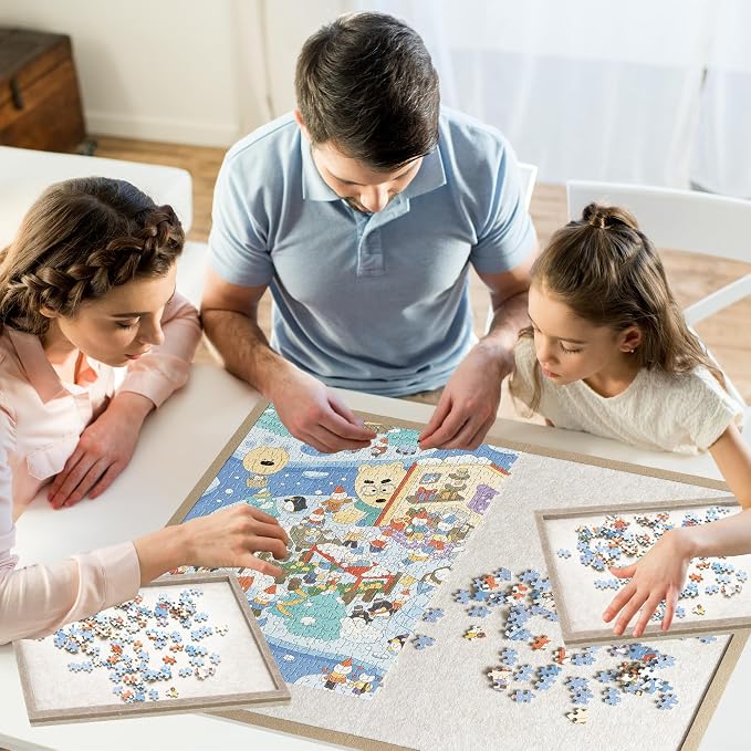 1000 Pieces Puzzle Board, 31.5x23.6 Felt Puzzle Storage Mat | Features a - Image 4