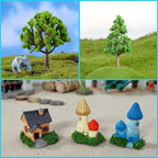 Cayway 53 PCS Fairy Garden Accessories Outdoor, Mini Model Tree Lawn House - Image 9