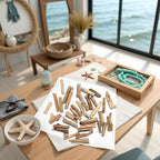 20 Pcs Natural Driftwood Pieces Branch Slices Craft Sticks Beach Decor - Image 7