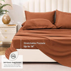 Love's cabin Twin Comforter Set Burnt Orange, 5 Pieces Twin Bed in a Bag - Image 6