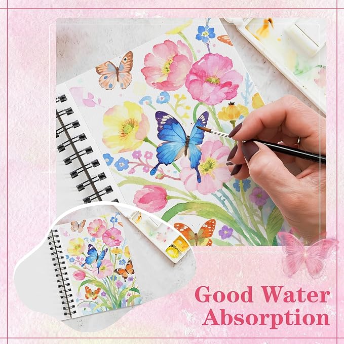 3 Pack 90 Sheet Watercolor Paper Pad 5.5“ x 8.5”, 140lb/300 GSM Cotton Cold - Image 7