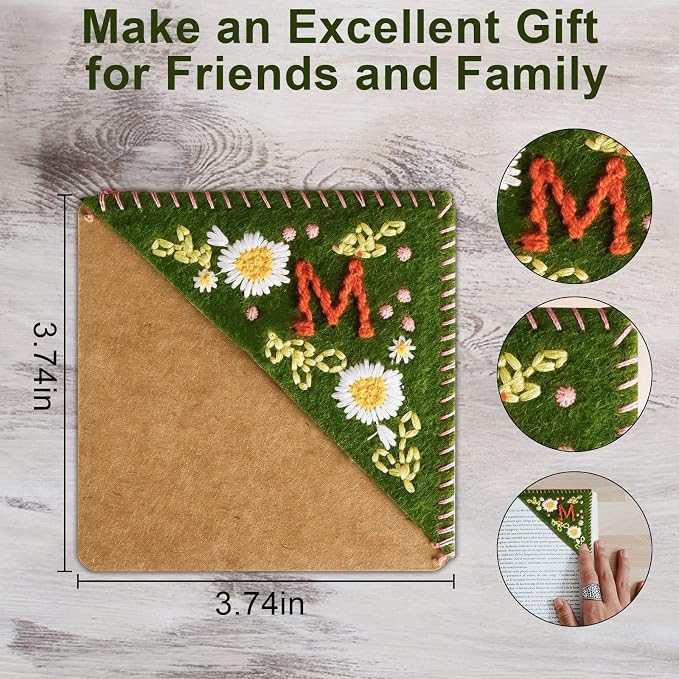 MOTEERLLU Personalized Hand Embroidered Corner Bookmark - Image 7