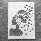 TIAMECH A4 Reusable Butterflies Hairstyle Girl Stencil - Image 4