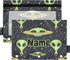 Custom Green Aliens Space Pencil Pouch by BOENLE-WELCOMEYOURCOMING