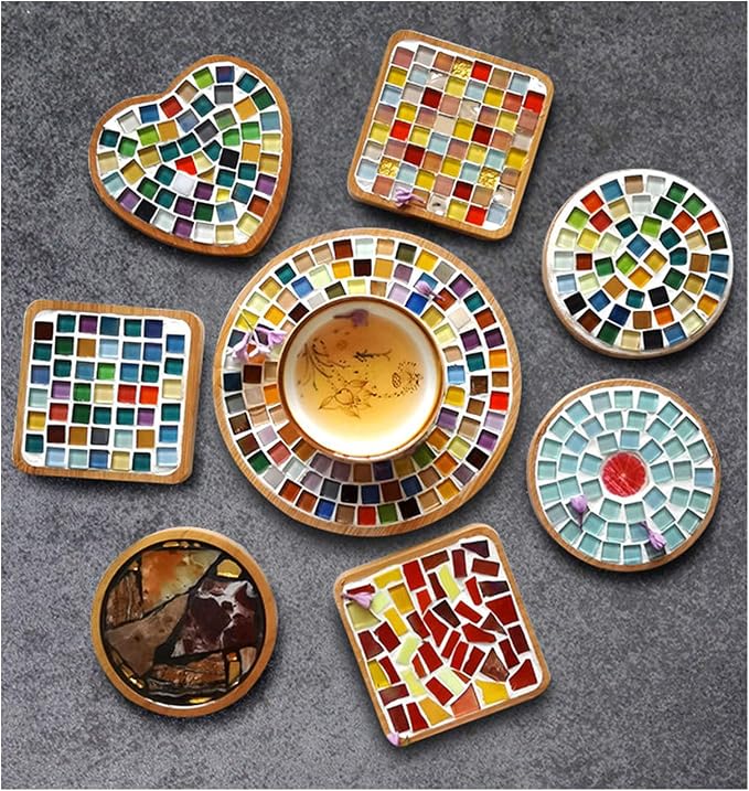 Mosaic Tiles Squares Dark Gray Crystal Mosaic Glass Tile - Image 4