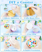 FIVEIZERO 300Pcs Mosaic Tiles for Crafts Bulk - 420g Glass Mosaic Kits - Image 4