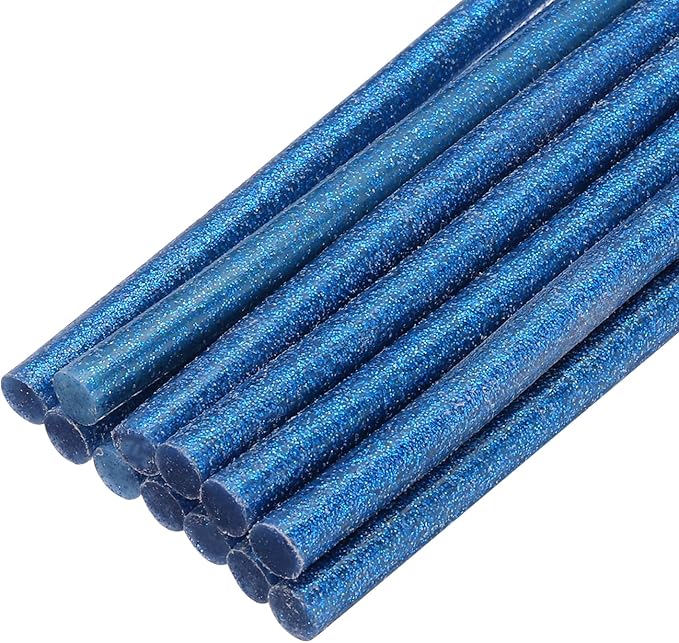 uxcell Mini Hot Glue Sticks for Glue Gun 7mm x 100mm Glitter Blue 12pcs by uxcell