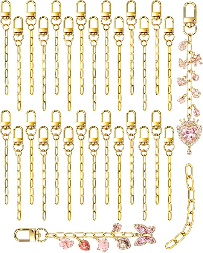 FIVEIZERO 30Pcs Gold Keychain Making Kit, Swivel Snap Hook & Lobster Clasps | by FIVEIZERO