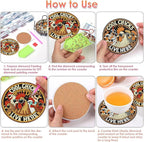 8 PCS Chicken Diamond Art Coasters Kits Diamond Painting Coaster | Diamond - Image 3