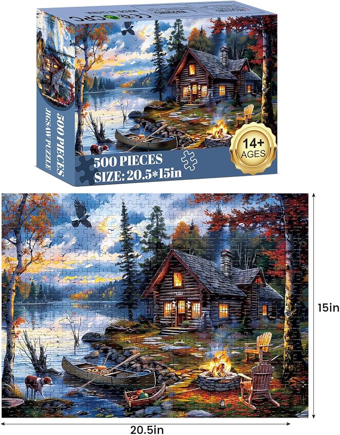 Puzzles for Adults 500 Pieces Coutryside Jigsaw Puzzle for Adults Autumn - Image 2