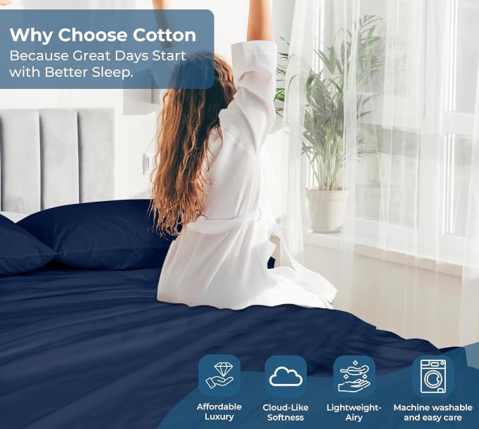 Royale Linens 100% Organic Cotton Queen Flat Sheet Only - Image 7