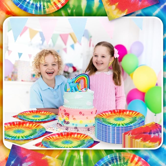 Zhehao 120 Pcs Disposable Paper Plates and Napkins Bulk Birthday Party - Image 4