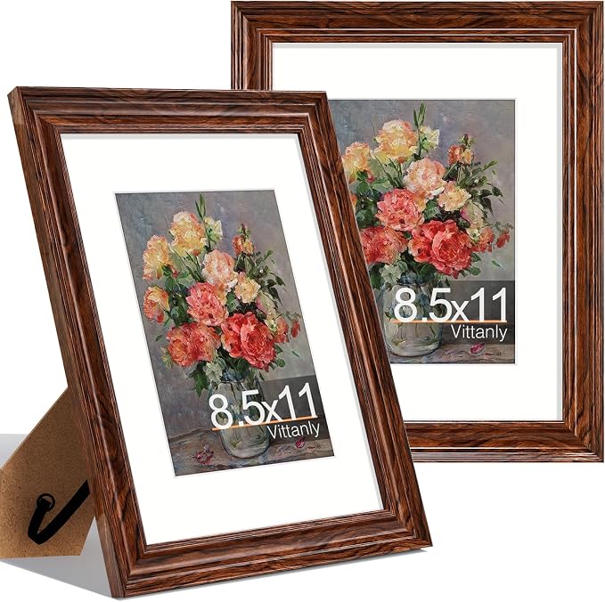 Vittanly 8.5x11 Picture Frames Set of 2, Ornate Vintage Photo Frame by Vittanly