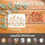 16 Pieces Wildflower Stencils for Painting on Wood, Reusable Flower Paint - Image 5
