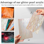 Pearl Glitter Cast Acrylic Sheet, 12x8 Inch - Image 3