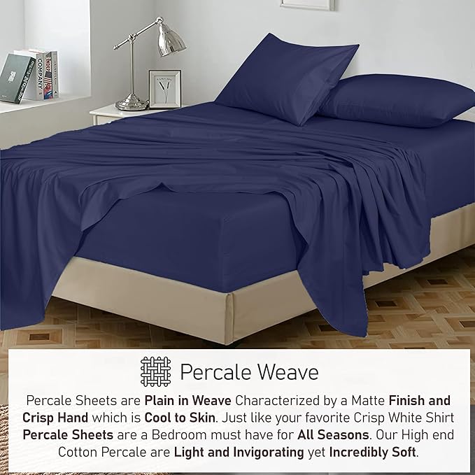 RUVANTI 100% Cotton Sheets – Split King Size Percale Bedding, Cooling & - Image 5