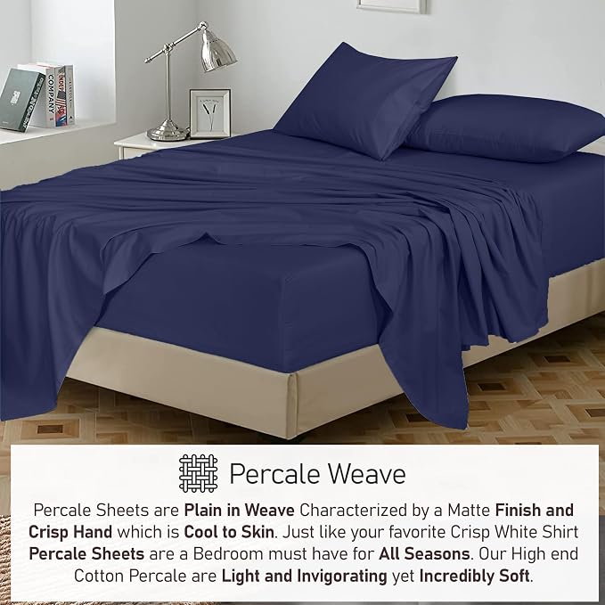 RUVANTI 100% Cotton Sheets – King Size Percale Bedding, Cooling & Breathable - Image 5