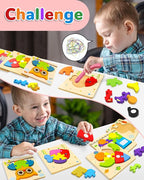 Yetonamr Wooden Toddler Puzzles Gifts Toys - Image 2