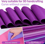 XSEINO 13 Rolls 8"x35" 1.4mm Thick Soft Felt Fabric Sheet 13 Assorted Purple - Image 4