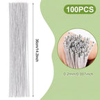 CCINEE 18 Gauge White Floral Stem Wire, 14 inch - Image 2