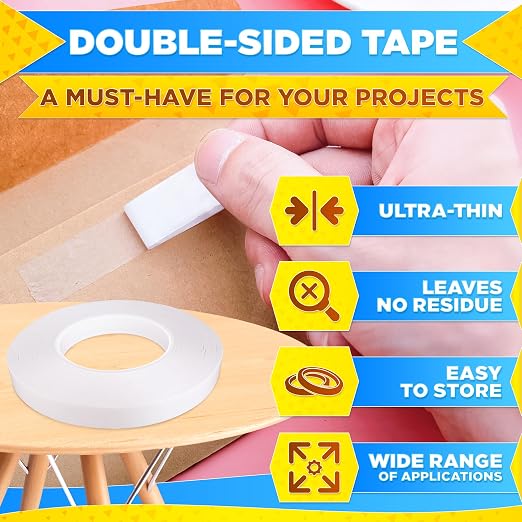 Basting Tape for Sewing 0.6 In x 60 Yd – Transparent Thin Acrylic Double Sided - Image 4